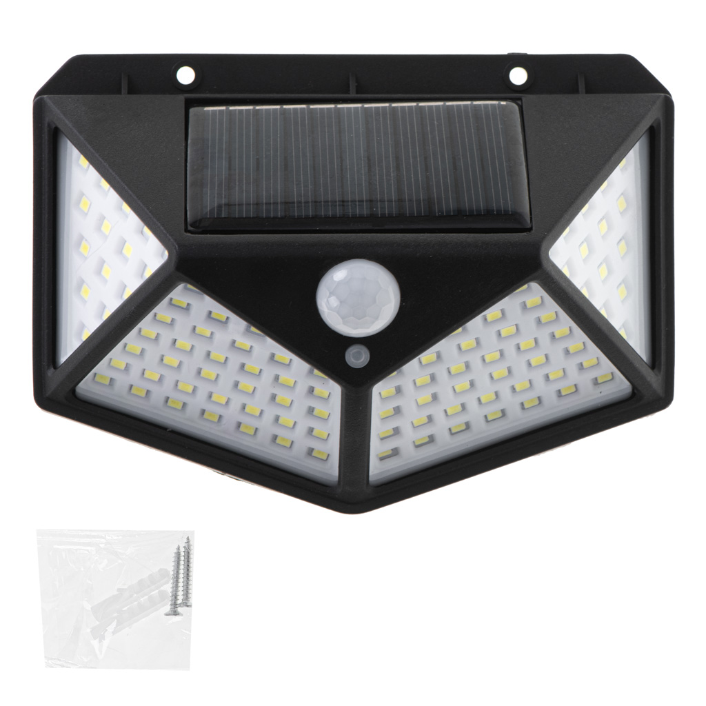 Solární lampa se senzorem pohybu a soumraku 100 LED KX5087