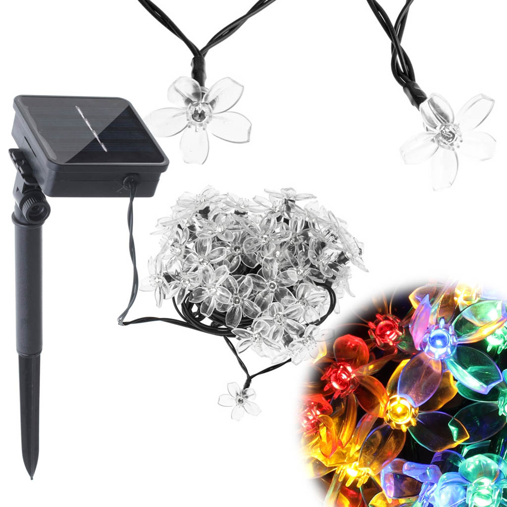 Solární květinové zahradní osvětlení 7m 50LED multicolour KX4969_1