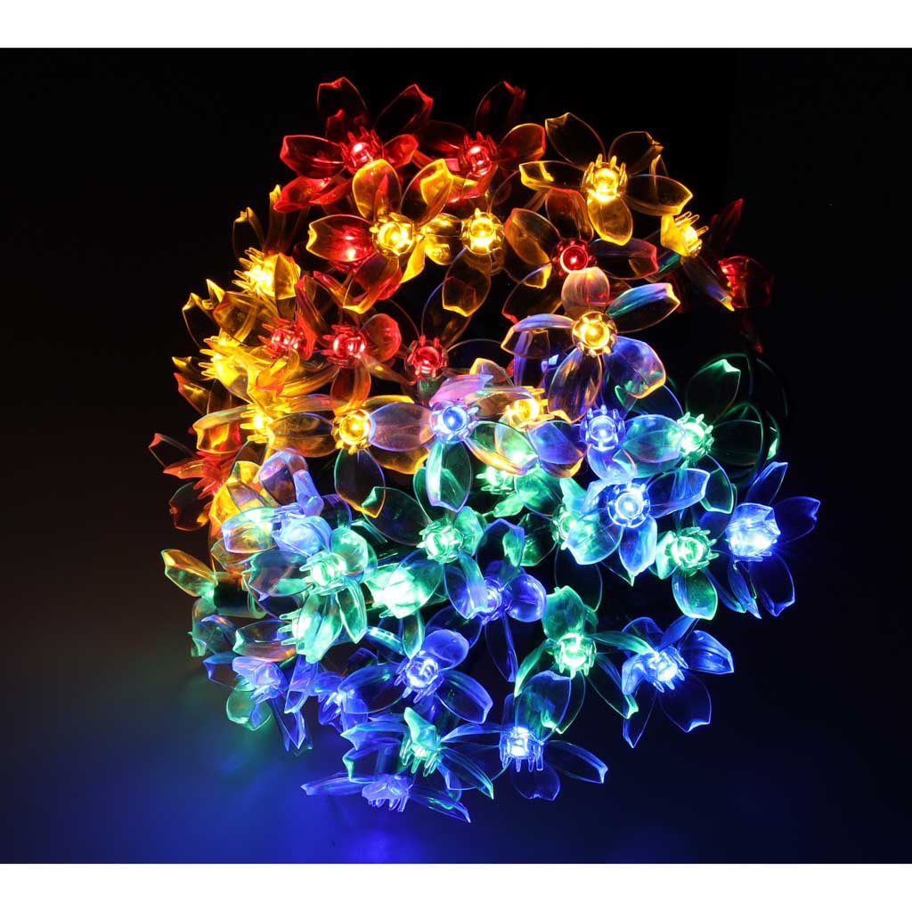 Solární květinové zahradní osvětlení 7m 50LED multicolour KX4969_1