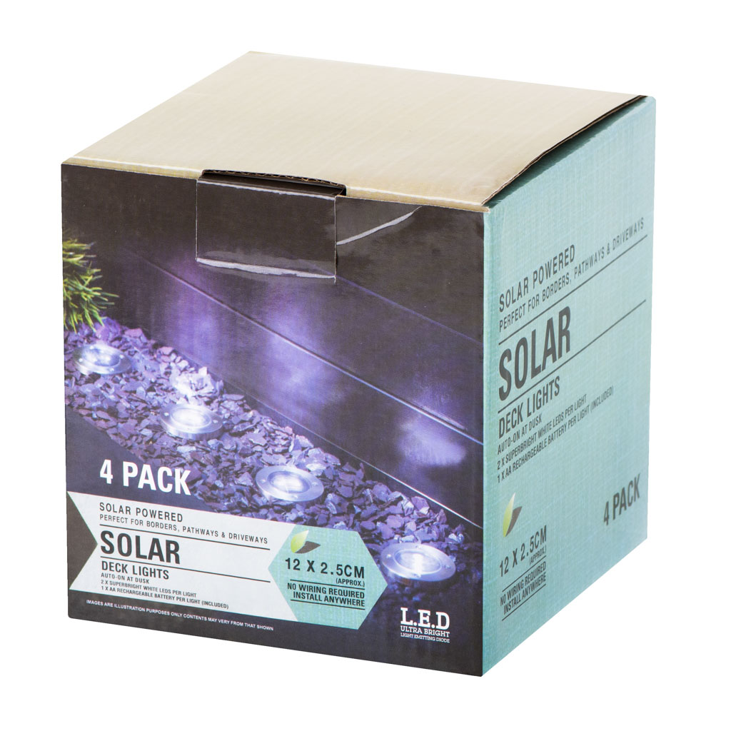 Pozemní solární zahradní osvětlení 8LED 4ks studená bílá KX4964_1