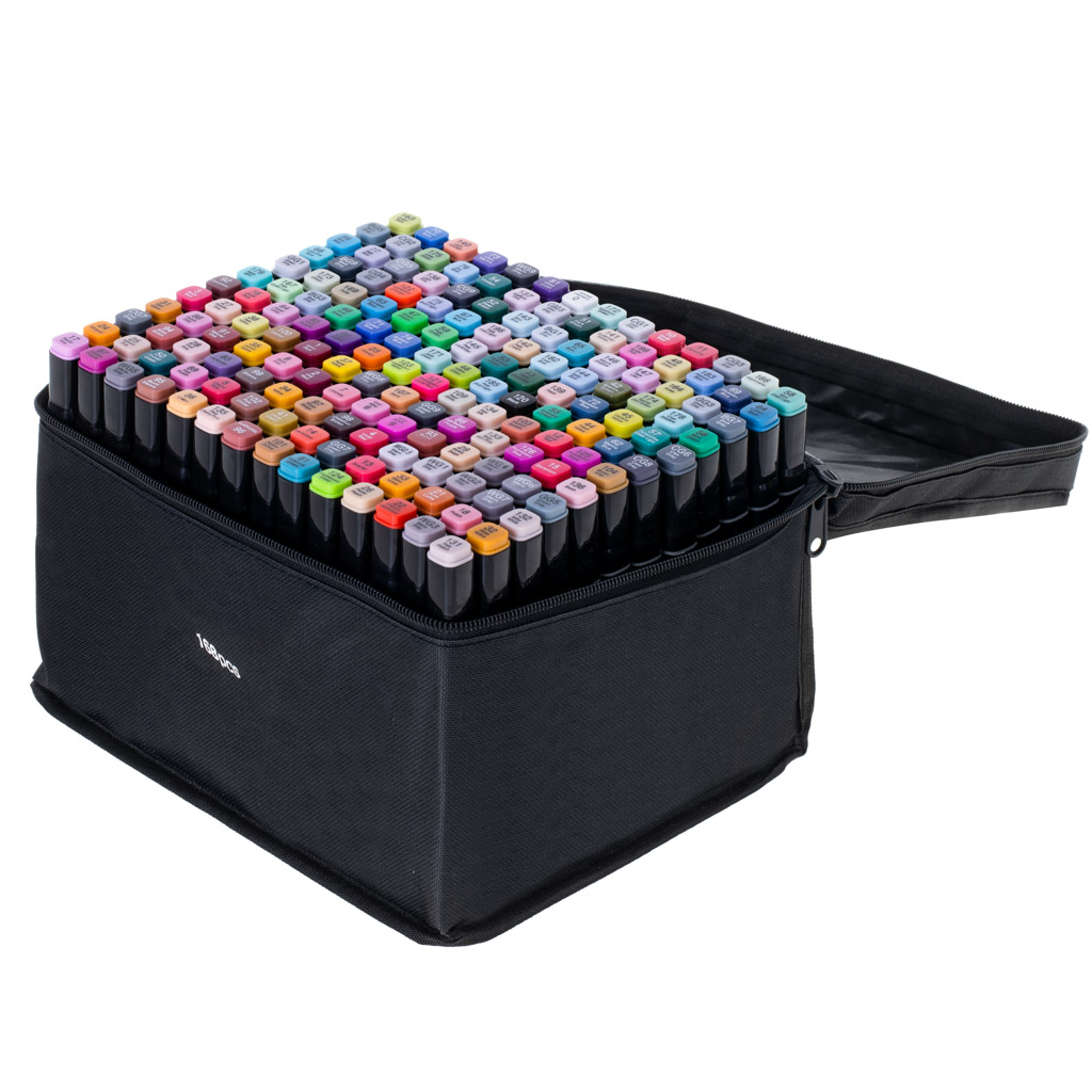Doppelseitige Alkoholmarker im Etui 168 + Ständer