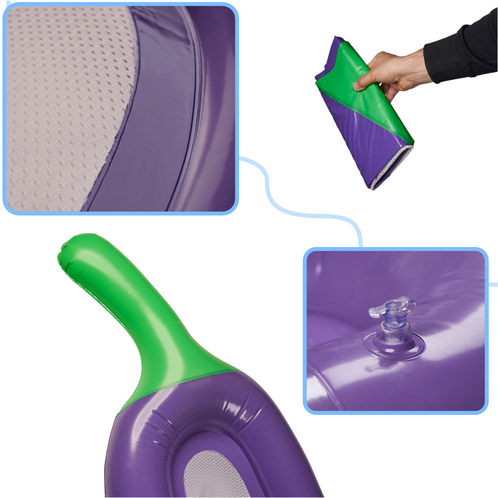 Nafukovací síťová matrace aubergine 240cm KX4925