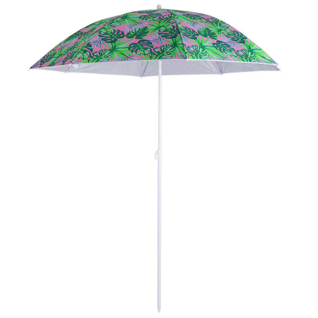 Plážový zahradní slunečník nastavitelný 150 cm zlomené listy KX4983_1