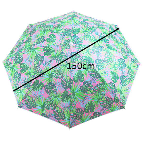 Plážový zahradní slunečník nastavitelný 150 cm zlomené listy KX4983_1