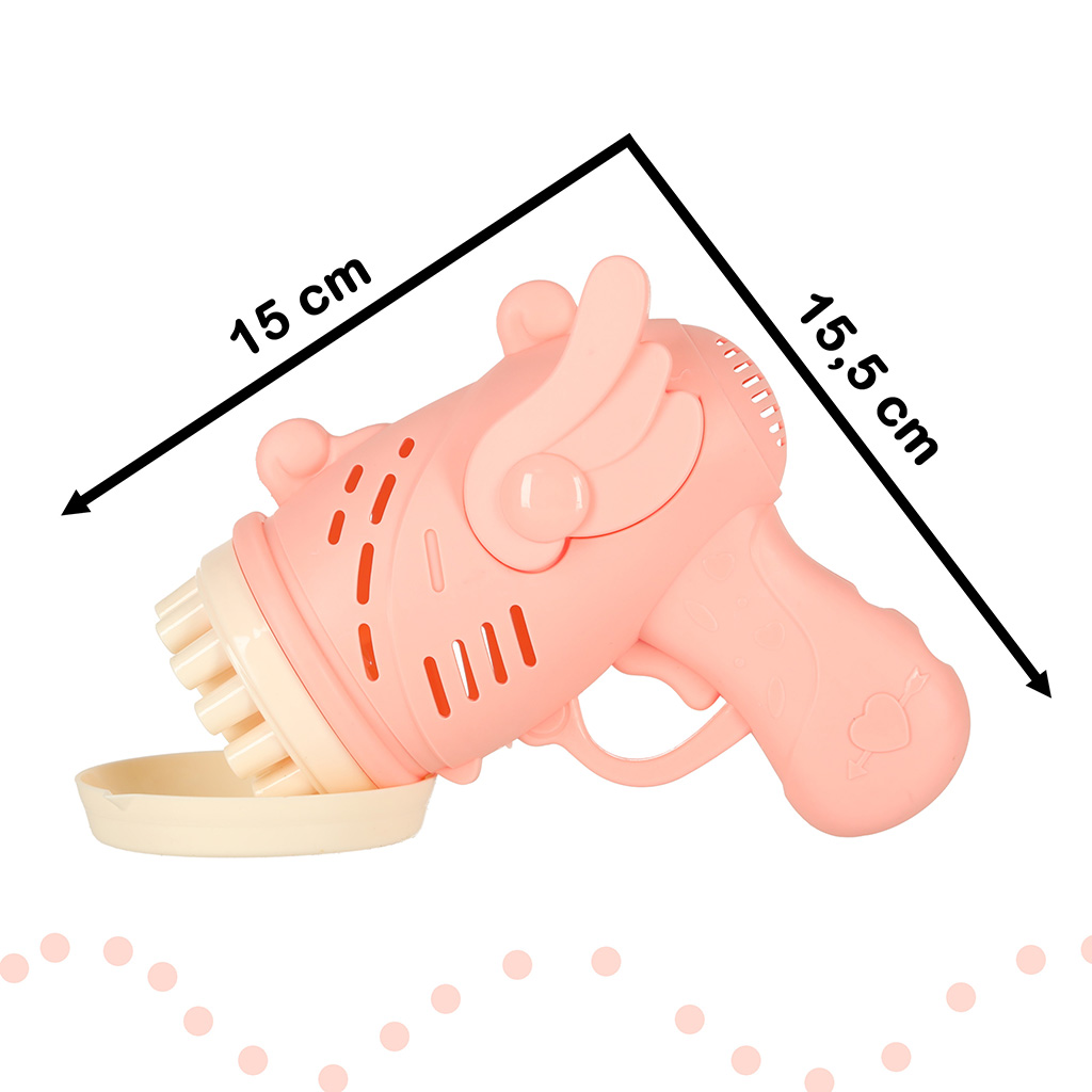 Pistole na mýdlové bubliny s křídly růžová KX4892