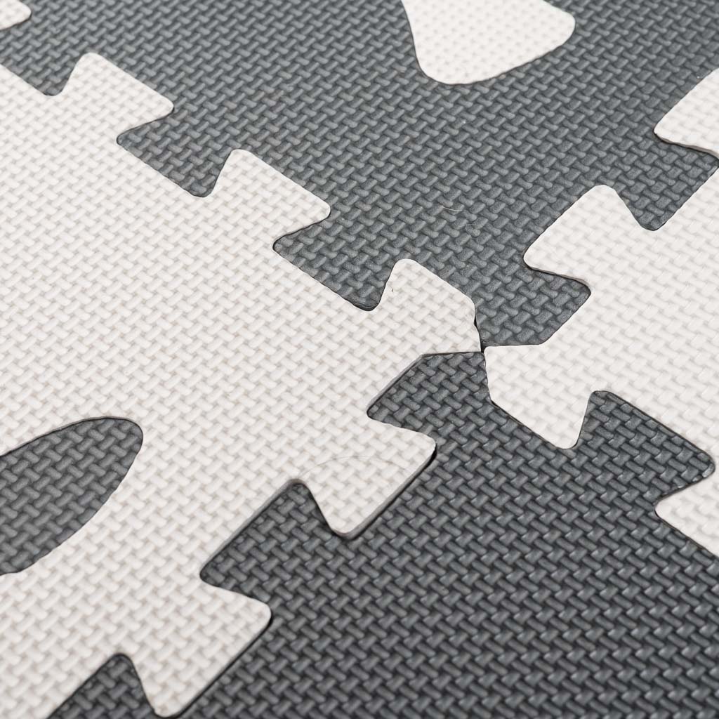 Pěnová podložka na puzzle pro děti 9 el. černá-ecru 85cm x 85cm x 1cm KX5207