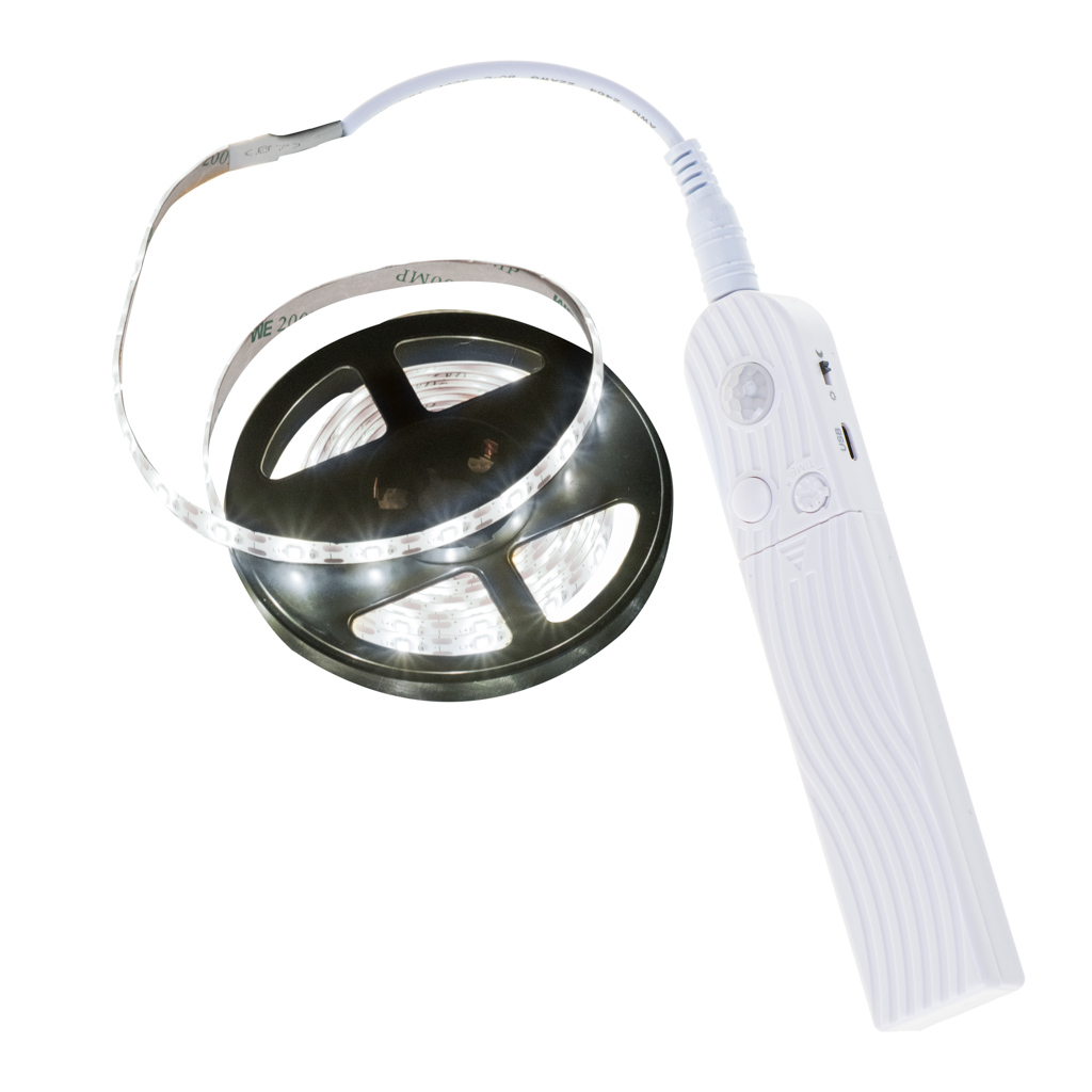 LED pásek s detektorem pohybu napájený baterií USB 2M studená bílá KX4942_1