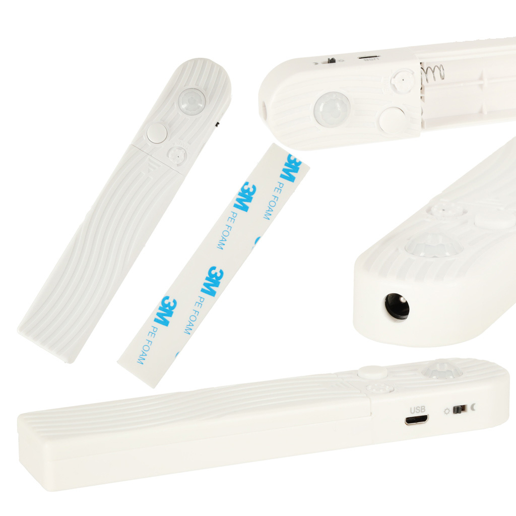 Detektor pohybu USB s bateriovým napájením LED pásek 1M studená bílá KX4943_1