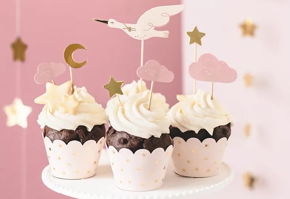 Ozdoby do košíčků na muffiny - Čáp 11cm-12cm 7 kusů KX4577_1