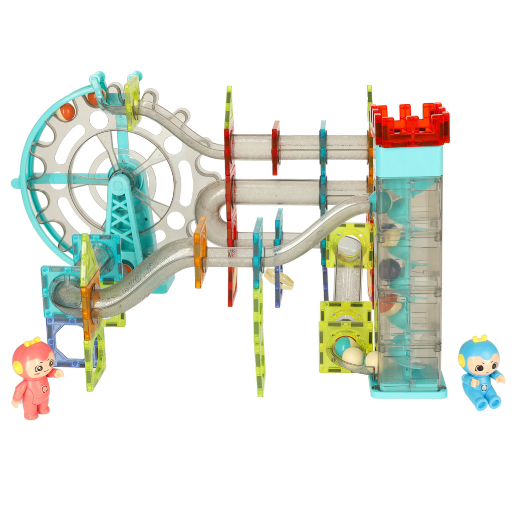 Magnetické cihly mramorová kuličková dráha se zvukem hudba 118 prvků KX4772