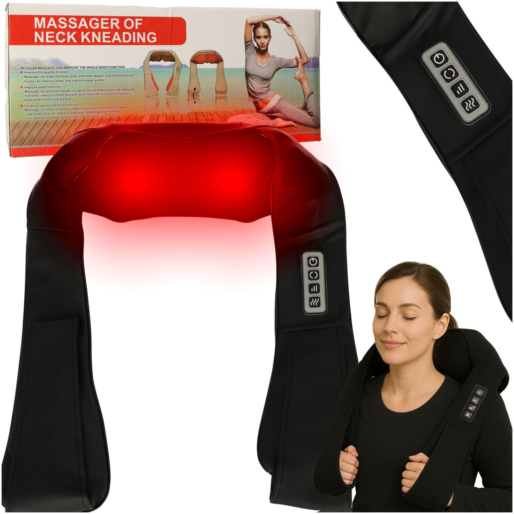 Shiatsu masážní límec na zahřívání krku a zad KX4622