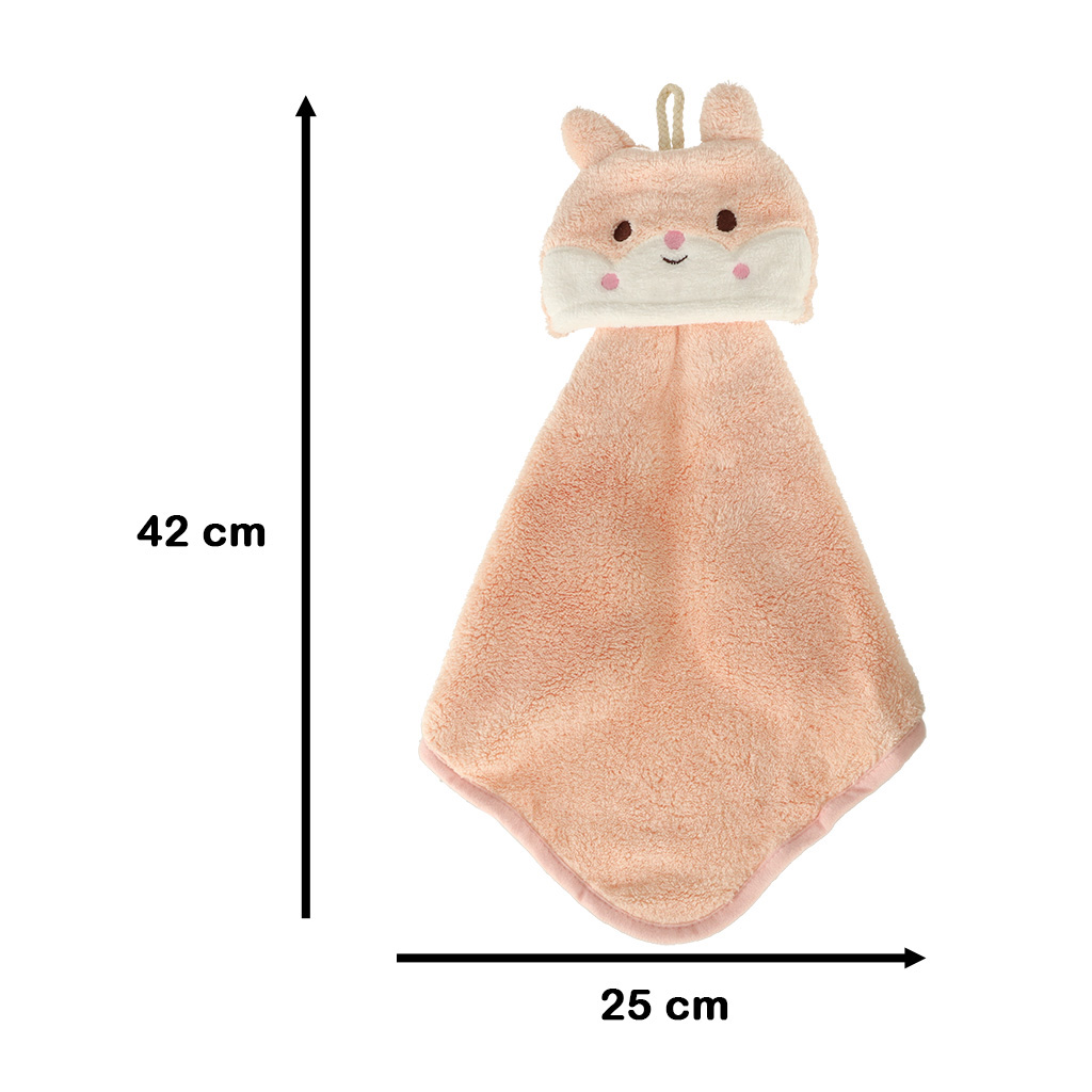 Dětský ručník do školky 42x25cm růžový králík KX4527_1