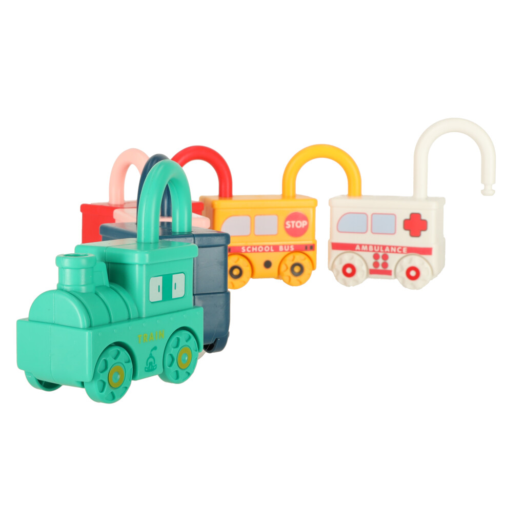 Vzdělávací puzzle hra autíčka visací zámky smyslová hračka Montessori KX4615