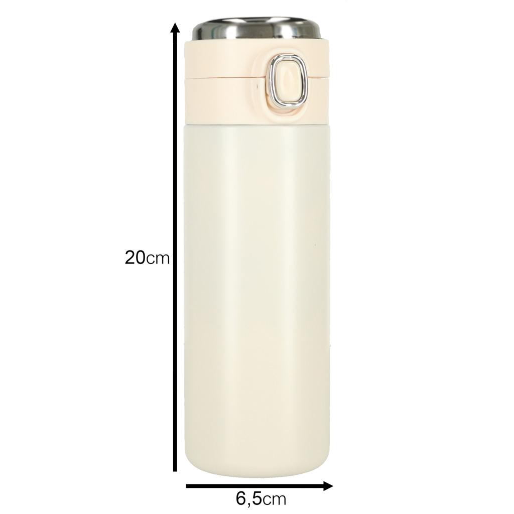 Termohrnek s náustkem LED termoska 420ml béžový KX4407_1