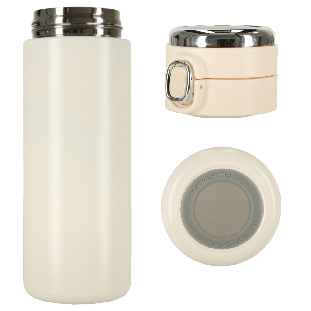 Termohrnek s náustkem LED termoska 420ml béžový KX4407_1