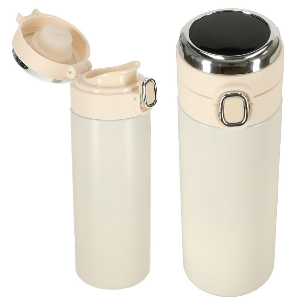 Termohrnek s náustkem LED termoska 420ml béžový KX4407_1