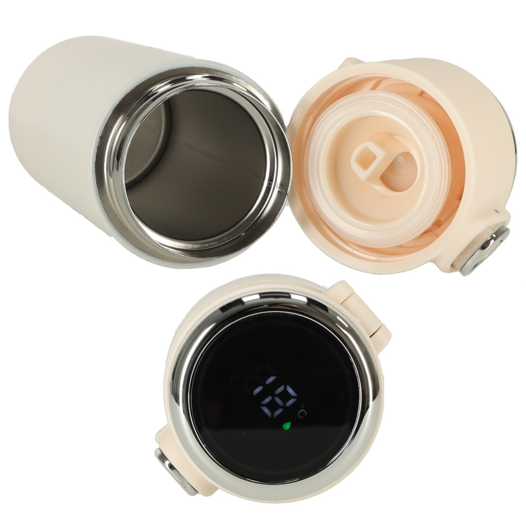Termohrnek s náustkem LED termoska 420ml béžový KX4407_1