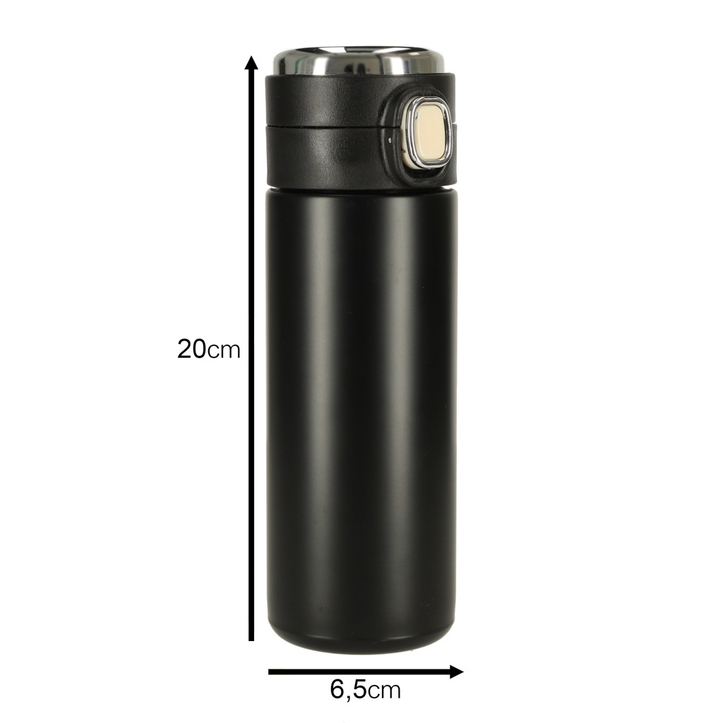Termohrnek s náustkem LED termoska 420ml černý KX4407