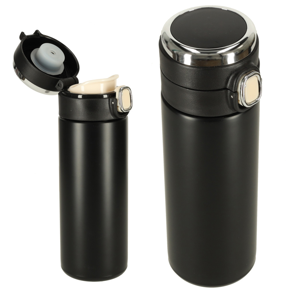 Termohrnek s náustkem LED termoska 420ml černý KX4407