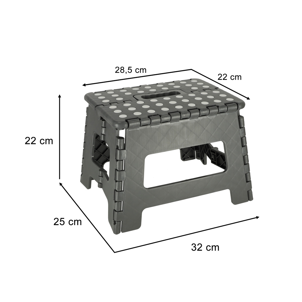 Protiskluzová skládací stolička 22 cm tmavě šedá KX4404_1