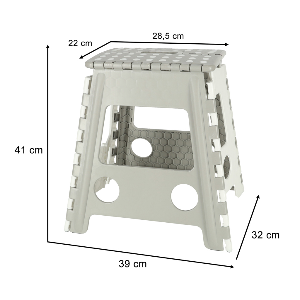 Protiskluzová skládací stolička vysoká 39 cm světle šedá KX4404