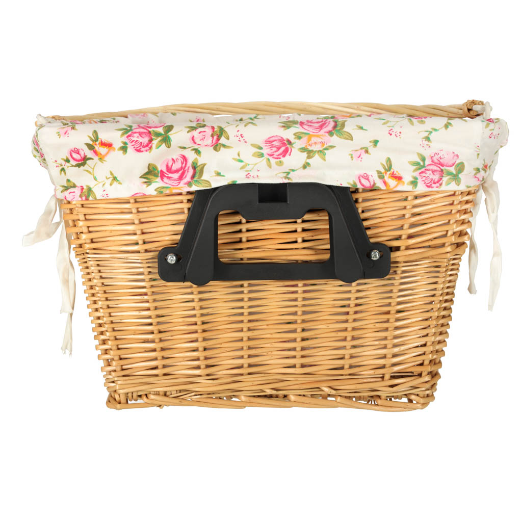 Proutěný košík pro přední koš jízdního kola tkaná květinová vložka KX4337