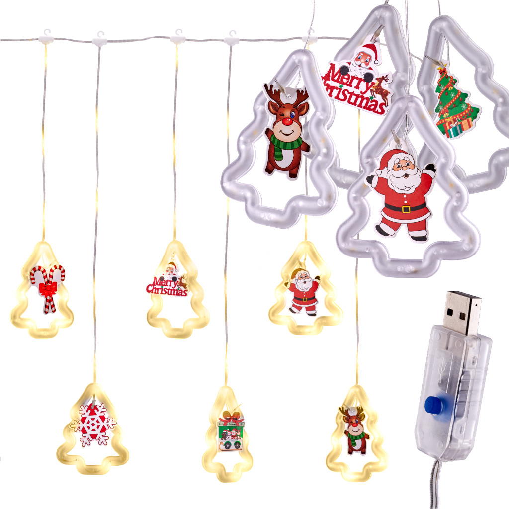 LED světla pro vánoční stromek 3m 10 žárovek USB KX5249_2