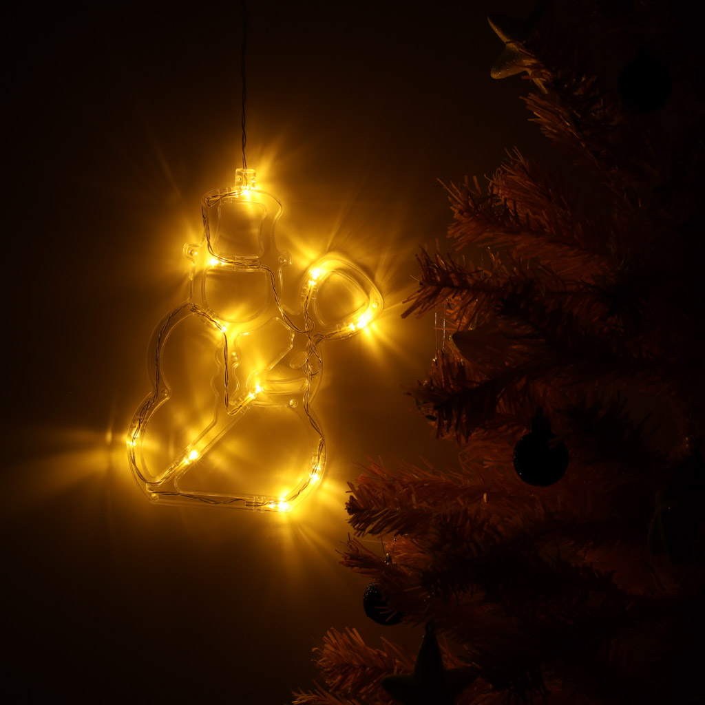LED závěsná světla Vánoční dekorace sněhulák 49cm 10 LED diod KX5246_6