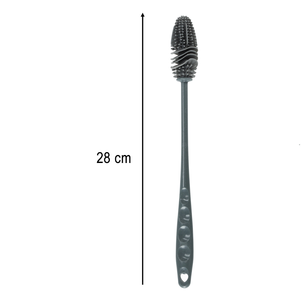 Kartáč na čištění lahví silikonová podložka černá KX4320
