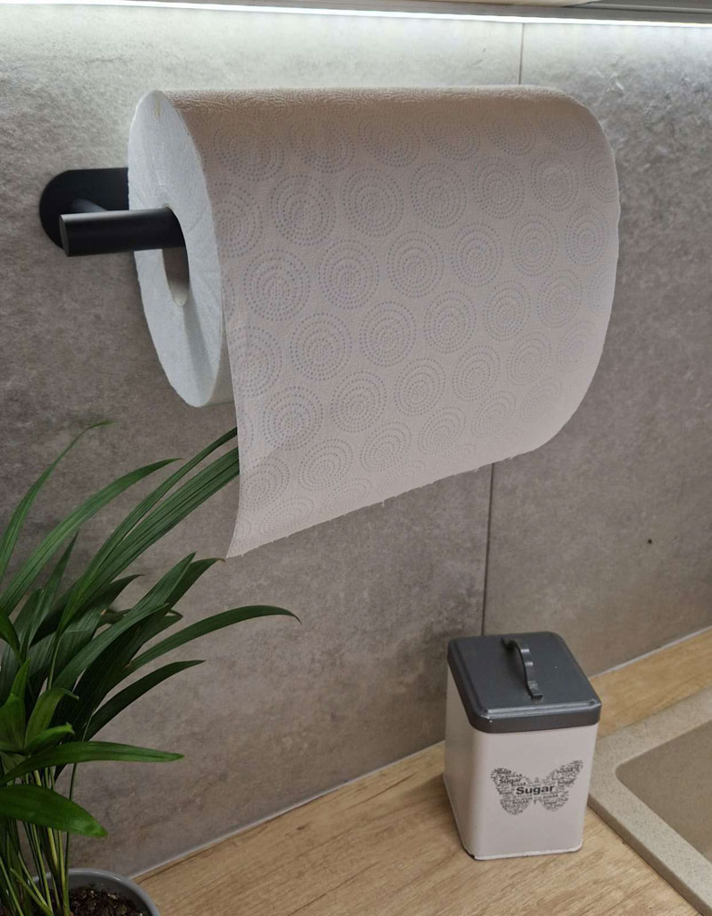 Držák toaletního papíru na ručníky černý KX4315