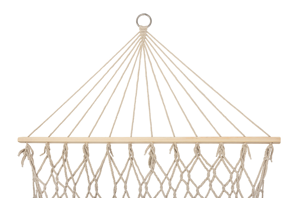 Zahradní houpací síť boho mesh střapec 200cm ecru KX3957