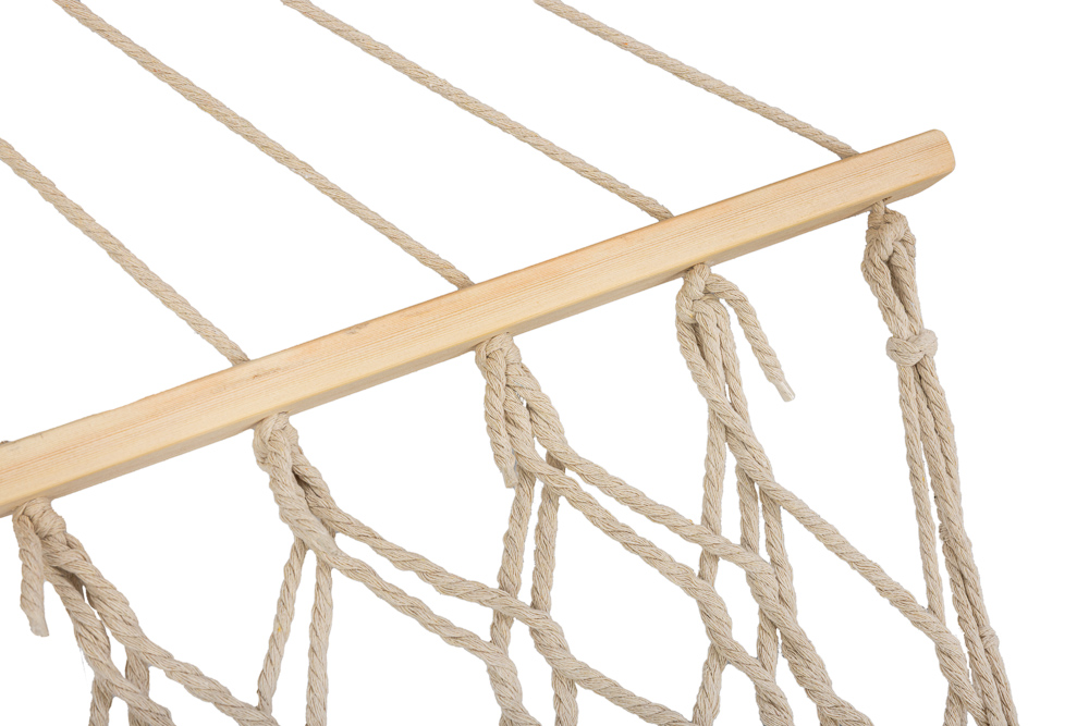 Zahradní houpací síť boho mesh střapec 200cm ecru KX3957