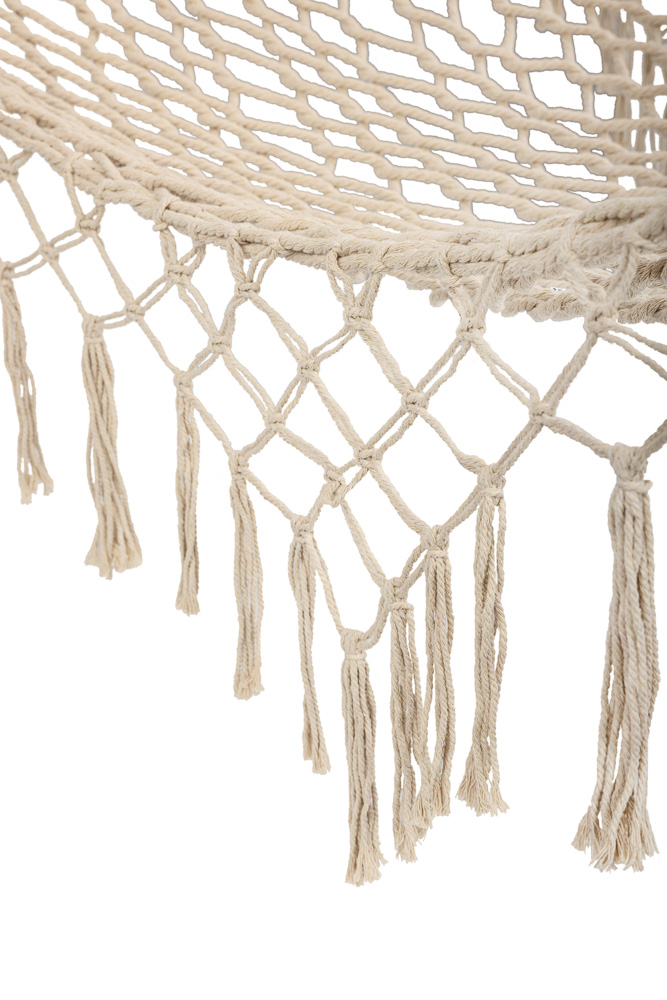 Zahradní houpací síť boho mesh střapec 200cm ecru KX3957