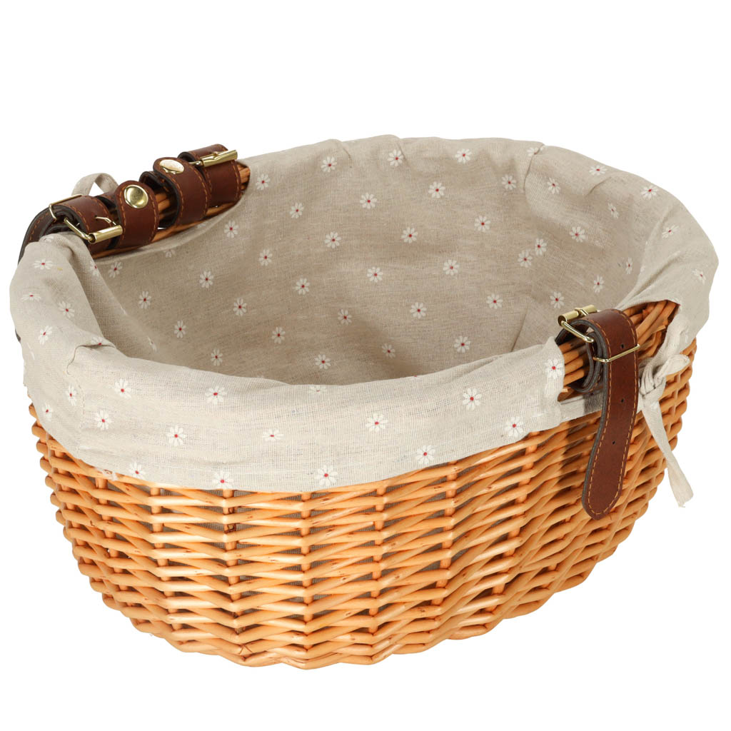 Ratanový košík na kolo s kovovým rámem KX3947