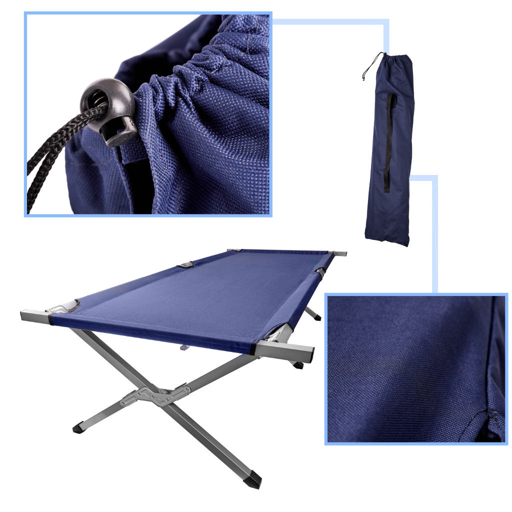 Skládací polní lůžko turistická kanoe není modrá KX4833_2