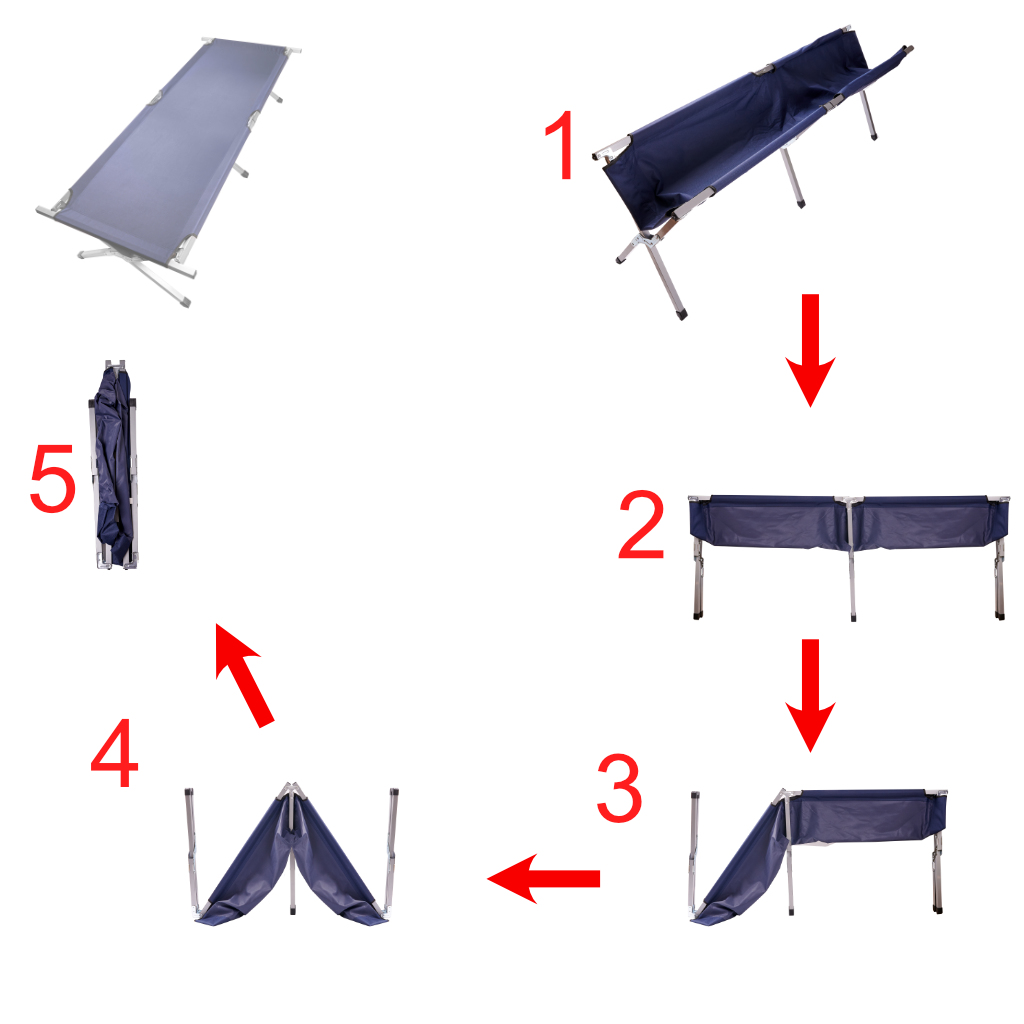 Skládací polní lůžko turistická kanoe není modrá KX4833_2