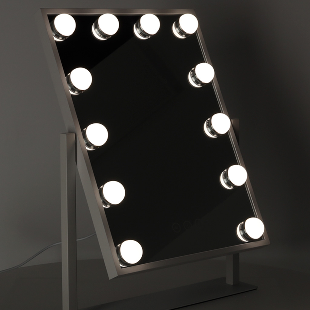 Zrcátko na líčení LED s USB žárovkami 30x40cm KX3942_1