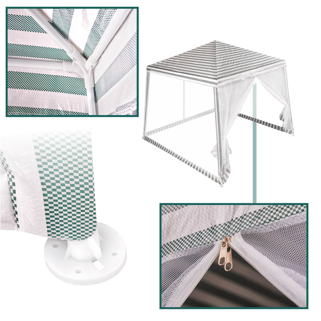 Stan zahradní párty pavilon komerční altán bílý 2,4X2,4 m KX4074