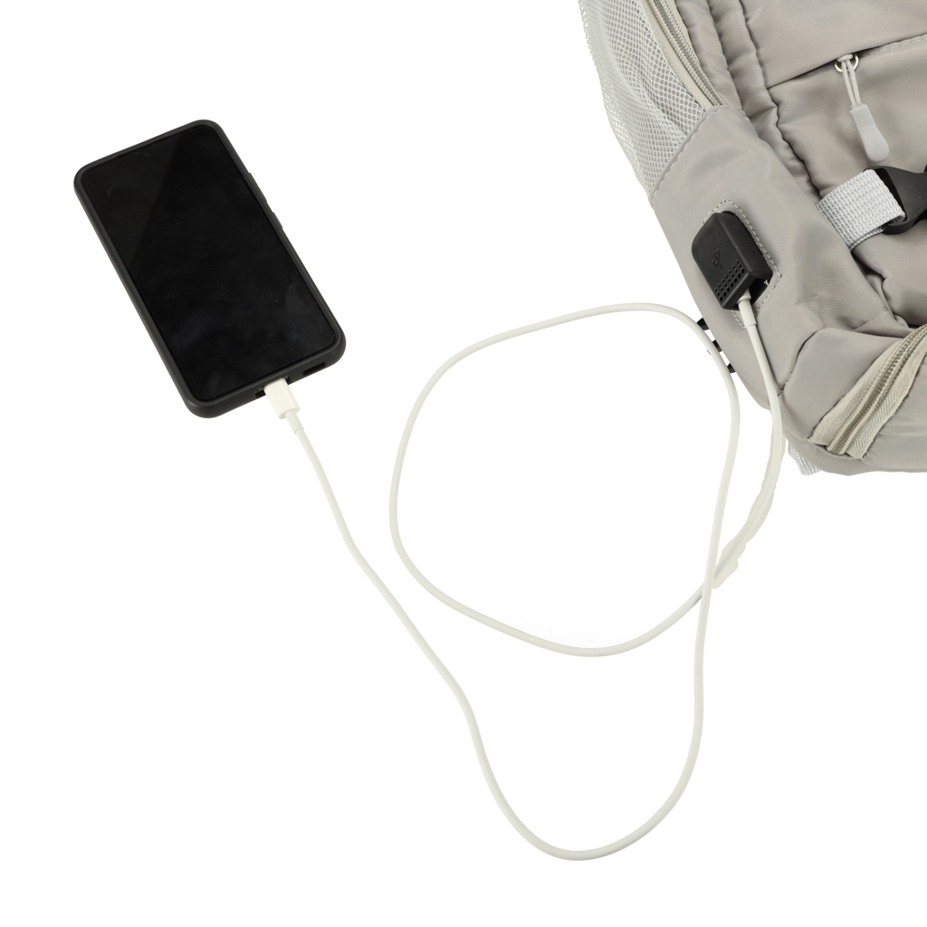 Cestovní batoh do letadla vodotěsný USB kabel 45x16x28cm šedý KX4108_1