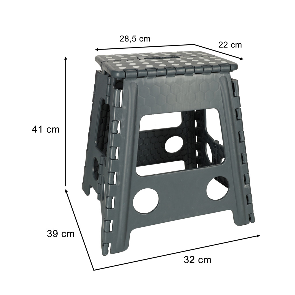 Protiskluzová skládací stolička 39 cm tmavě šedá KX4404_2