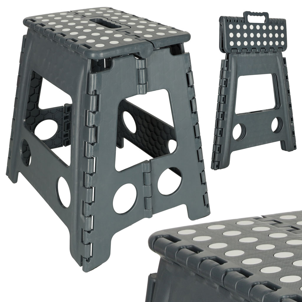 Protiskluzová skládací stolička 39 cm tmavě šedá KX4404_2
