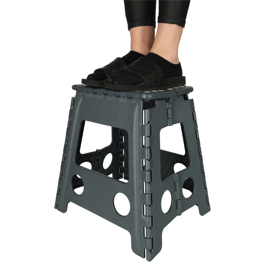 Protiskluzová skládací stolička 39 cm tmavě šedá KX4404_2