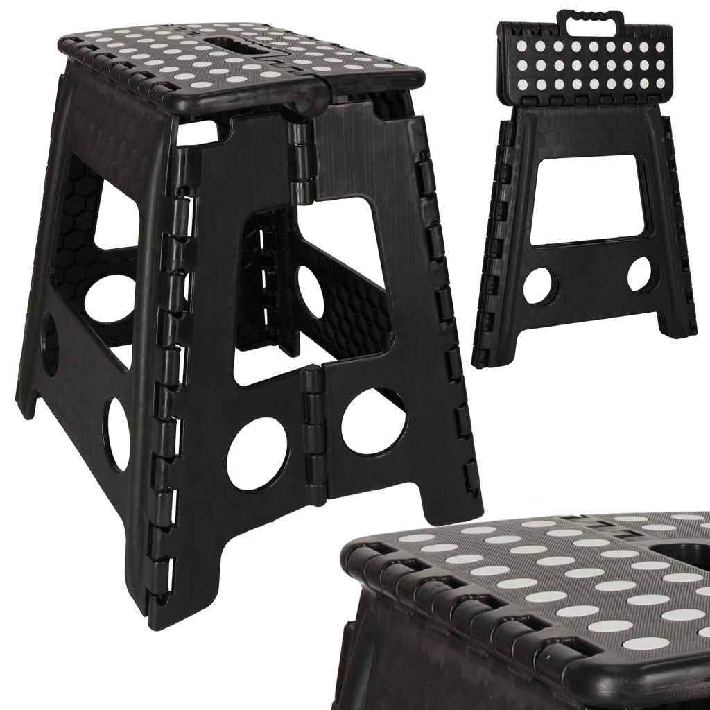 Protiskluzová skládací stolička 39 cm černá KX4404_3