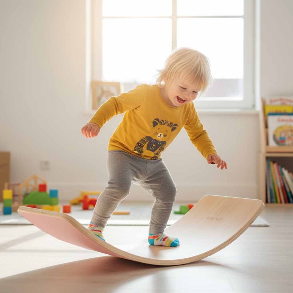 LULILO Ajlo dětská plstěná balanční deska růžová KX5417_2