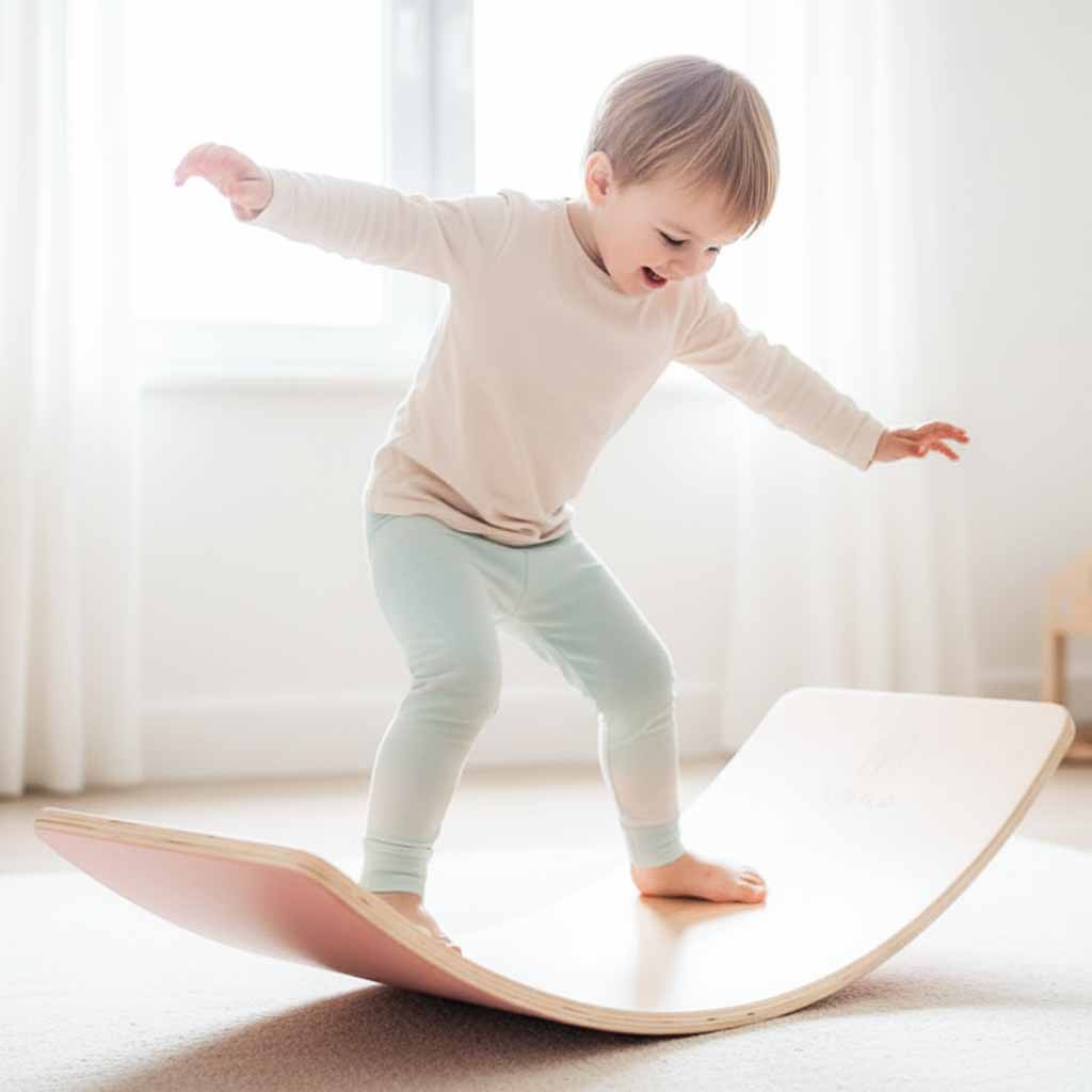 LULILO Ajlo dětská plstěná balanční deska růžová KX5417_2