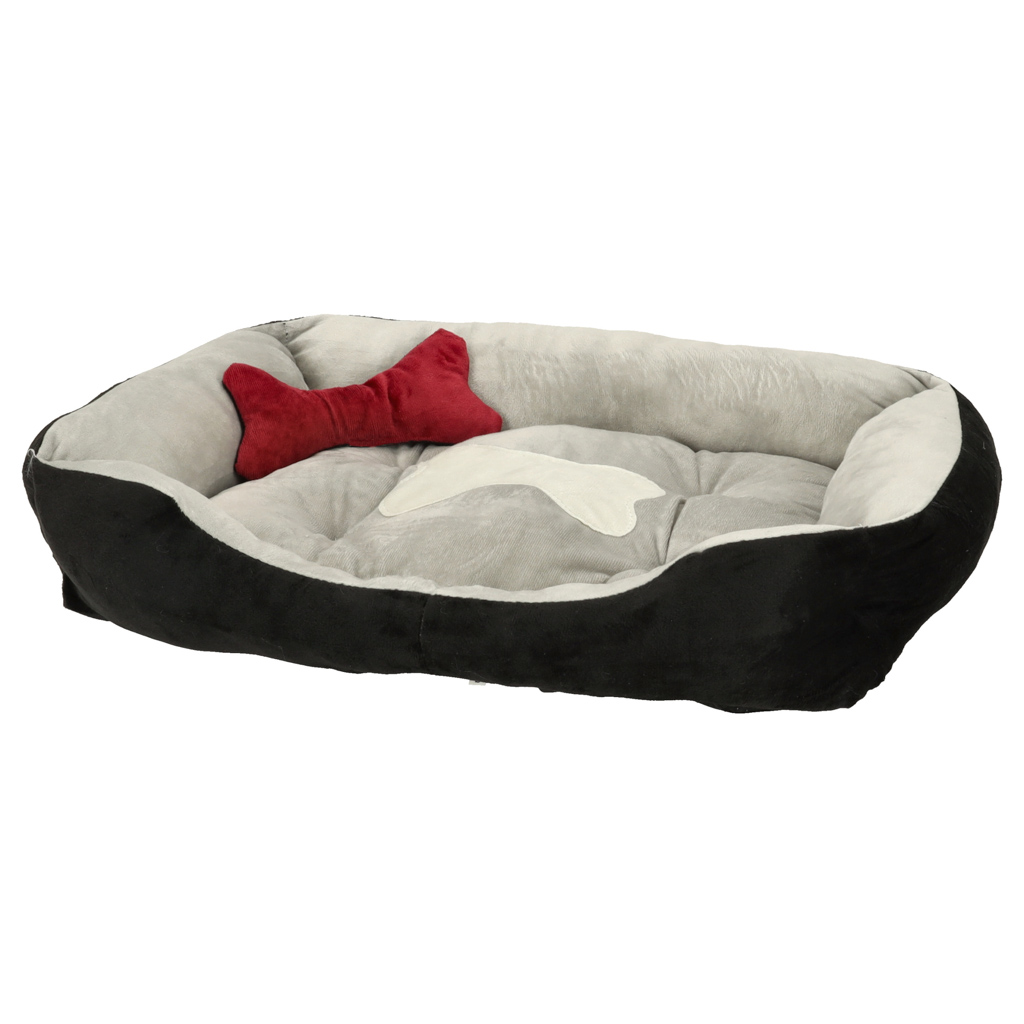 Pelíšek pro psy 60x45x15cm bílý a černý KX3722