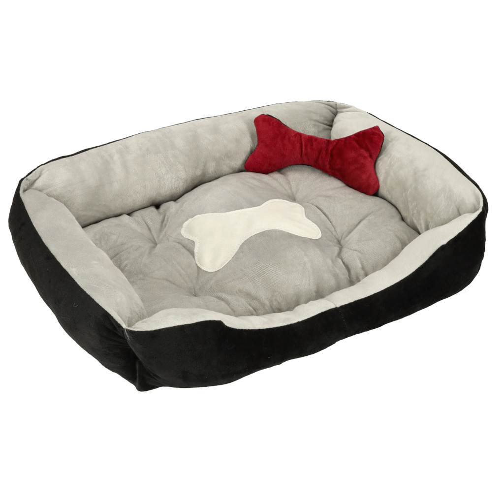 Pelíšek pro psy 60x45x15cm bílý a černý KX3722