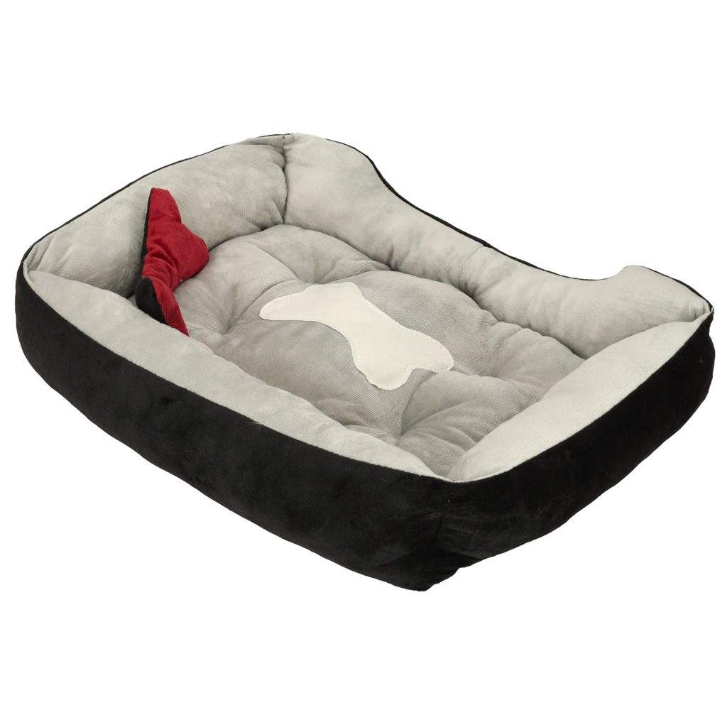 Pelíšek pro psy 60x45x15cm bílý a černý KX3722