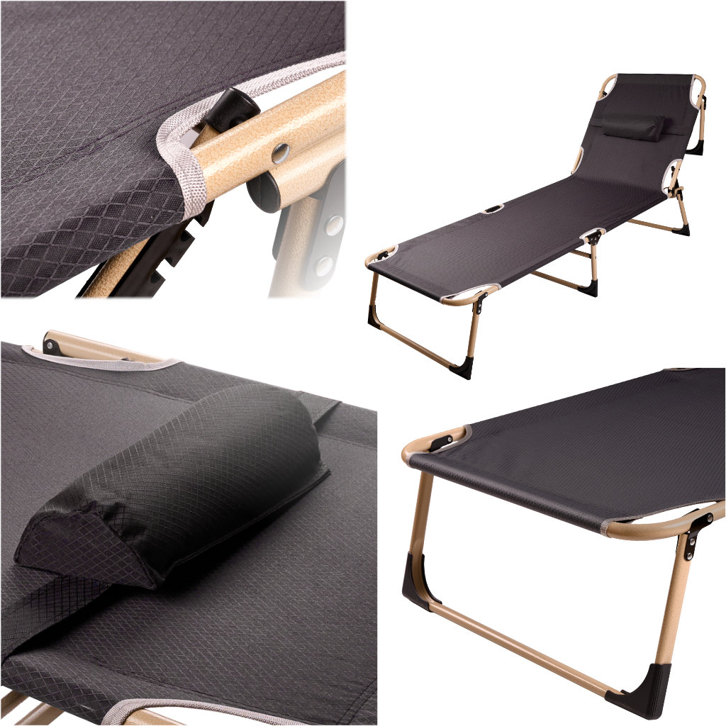 Skládací turistická polní postel kanada 193 cm šedá KX3909_1