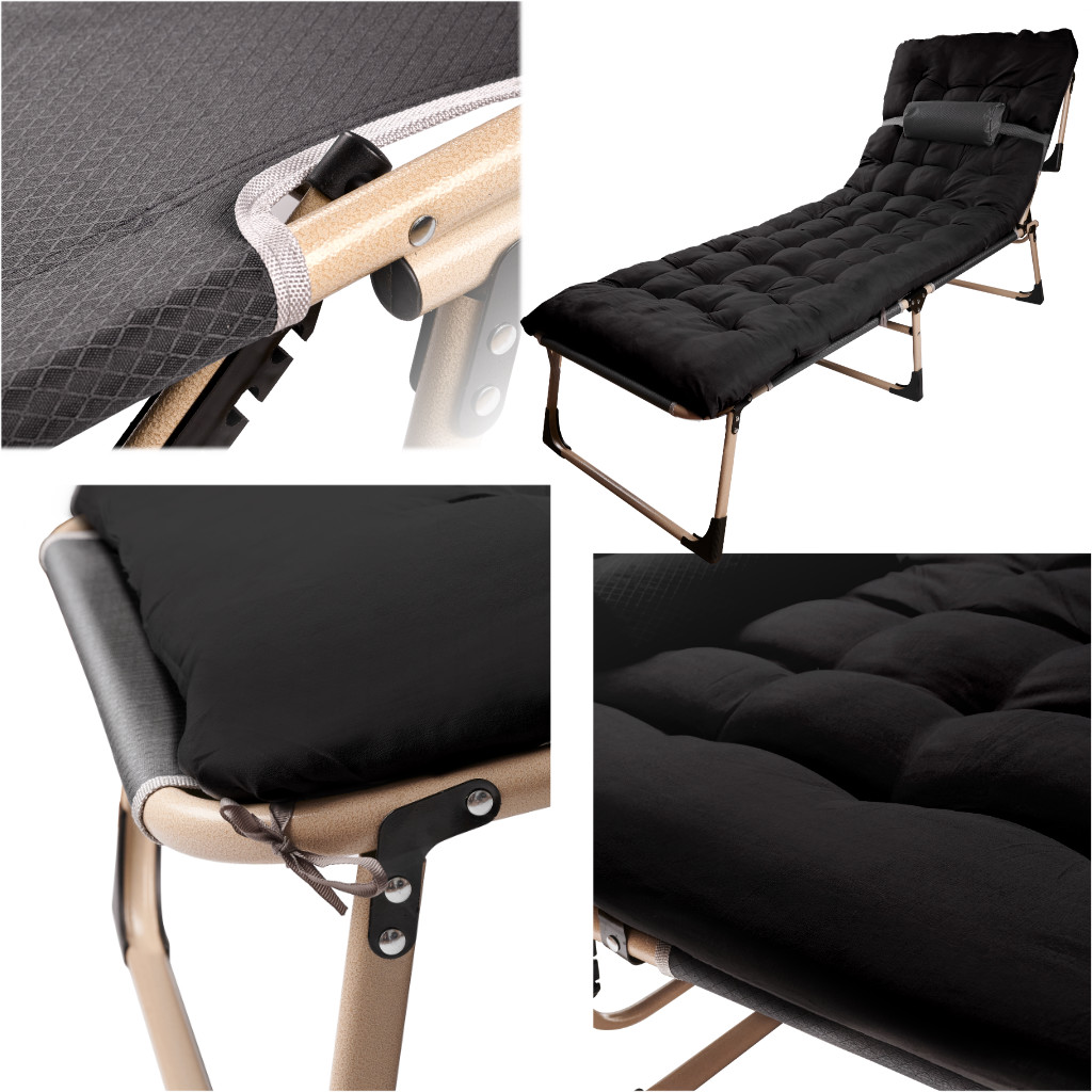 Skládací polní postel Tourist 198 cm černá KX3910_1